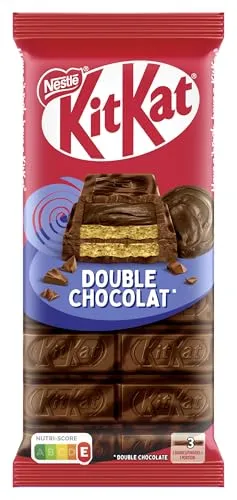 KitKat Tafel Double Chocolate - Tafelschokolade mit doppeltem Schokoladengenuss, ideal für Schokoladenliebhaber und perfekt für jede Gelegenheit.