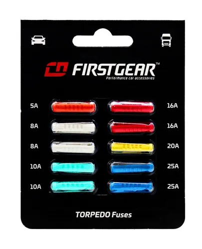 FirstGear Sicherungen Zylinder TORPEDO Ersatzsicherungen 10st. Blister