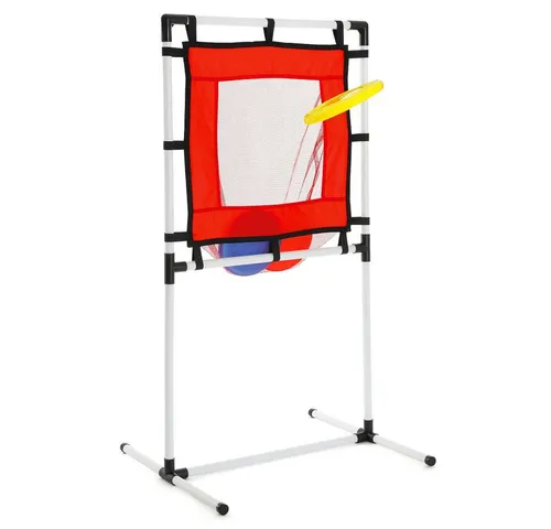 Sport Fit Wurfspiel Frisbee Tor 662-18 - SportFit Wurfscheiben-Tor – Perfekt für Spaß und Geschicklichkeitstraining! Mit 3 Wurfscheiben und einem einfach aufzubauenden Netzhalter für spannende Wurfspiele.