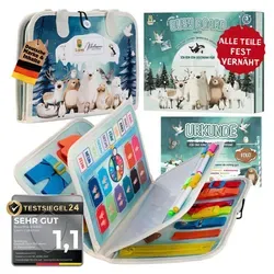 Lions Collection Lernspielzeug Busy Board Deutsch - Montessori Motorikmappe - Farblernspiele - fördert Motorik und Kreativität bei Kindern ab 1 Jahr mit vielseitigem Activity Board für spielerisches Lernen.