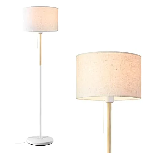 LALISU Stehlampe Vintage LED Lampe Stehlampe Wohnzimmer Modern Design E27, 152cm Classic Standlampe für Wohnzimmer, Schlafzimmer, Büro, Hotel (Weiß)