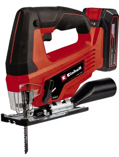 Power X-Change Akku-Stichsäge TC-JS 18/70 Li - 18V für präzise Schnitte - Sägen - Akku-Betrieb mit 18V und 2,5Ah Li-Ionen Akku, ideal für präzise Ausschnitte in Holz, Metall und Kunststoff, inklusive praktischer E-Box Basic.
