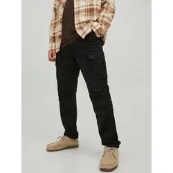 JACK & JONES Herren Cargohose JPStace JJTucker AMA Noos, Schwarz - Wanderhosen mit regulärer Passform, bieten ein angenehmes Tragegefühl und eine weiche Haptik für optimalen Komfort bei Outdoor-Aktivitäten.