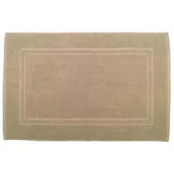 Julie Julsen Badematte 1-Badematte-Sand-70 x 120 cm, Baumwolle, Doppelrahmen beige 70 cm x 120 cm
