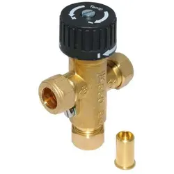 Aquamix Termomix Mischautomat LK 550 DN 20 - Hochwertiger Brauchwassermischer mit DN 20 Anschluss und 22 mm Klemmfitting. Ideal zur präzisen Regelung der Wassertemperatur zwischen 38°C und 65°C für vielfältige Anwendungen.