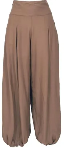 GURU SHOP Boho Pluderhose, Muckhose, Haremshose - Khaki, Damen, Size:S/M