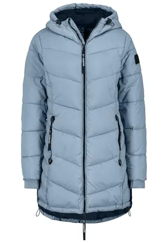Sublevel Damen Winterjacke Stepp-Mantel - Taillierte Outdoorjacke in Middle-Blue, wetterfest und stilvoll für kühle Tage