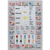 Ayyildiz Teppiche Kinderteppich PLAY 2904 - Bunter Spiel Lern Teppich für Kinderzimmer - Flachgewebe-Teppich mit robuster Kurzflor-Oberfläche, ideal für ein farbenfrohes und lernförderndes Ambiente im Kinderzimmer.