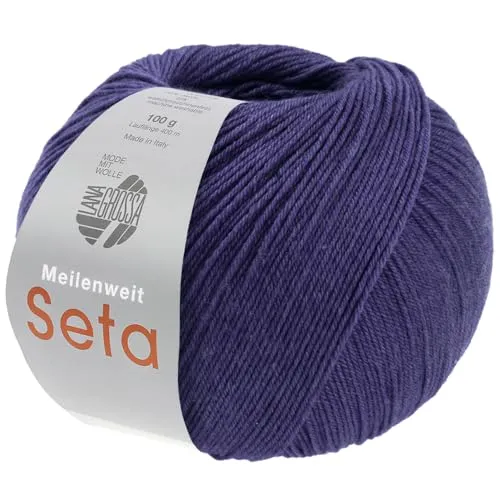 LANA GROSSA Meilenweit Seta Lampone | Sockengarn mit Seidenanteil, waschmaschinenfest | Handstrickgarn 55% Schurwolle (Merino), Polyamid, & Seide | 100g 400m Wolle zum Stricken & Häkeln FB54