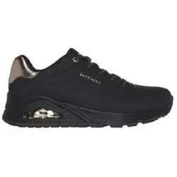 SKECHERS Damen Freizeitschuhe UNO-SHIMMER AWAY - Sneaker mit elastischer Schnürung und metallischem Besatz, bieten hohen Komfort und einen stylishen Look für jeden Anlass.
