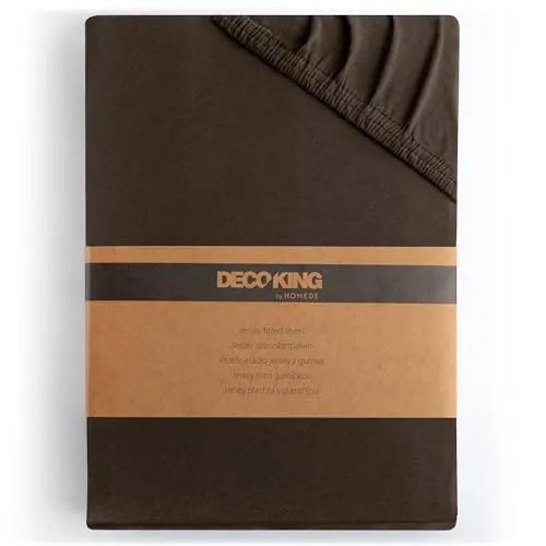 DecoKing Spannbettlaken 140x200 160x200 cm 100% gekämmte Baumwolle Braun Spannbetttücher Jersey Boxspringbett Amber 140 x 200 160 x 200