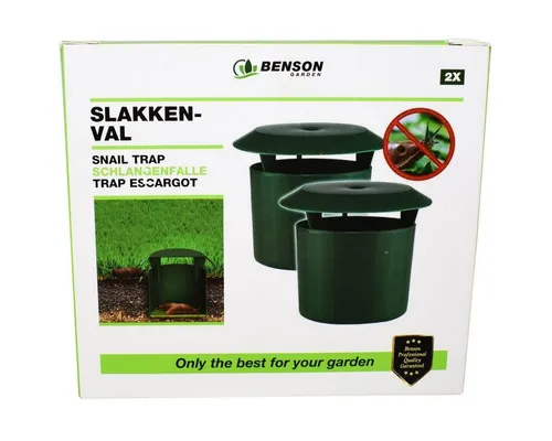 BENSON Lebendfalle 2er-Set getarnte Schneckenfalle aus Kunststoff für Rasen & Garten, mit Gift bestückbar