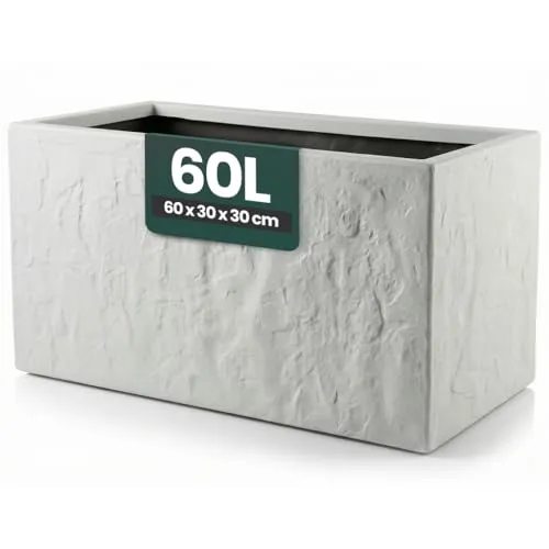 Kreher® Pflanzkübel Riven - Moderner Blumentopf in Anthrazit/Hellgrau - Moderner Pflanzkübel 'Riven' in stilvollem Anthrazit oder Hellgrau, ideal für Balkon und Garten. Robust, frostsicher und UV-beständig - perfekt für kreative Bepflanzungen in verschiedenen Größen.