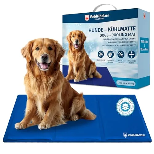 Veddelholzer Garten Hundematte Kühlmatte (M) - Tierbetten – extra dicke, kratzfeste Kühlmatte für Hunde, ideal für den Sommer und Reisen, faltbar und leicht zu reinigen, perfekt für kleine bis große Hunde.