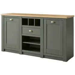Sideboard Landhaus Schrank Cambridge 2-türig - Schränke & Wandschränke, stilvolles Design in Grün, ideal für Wohnzimmer und Esszimmer mit 6 Regalfächern und FSC®-zertifizierter Qualität.