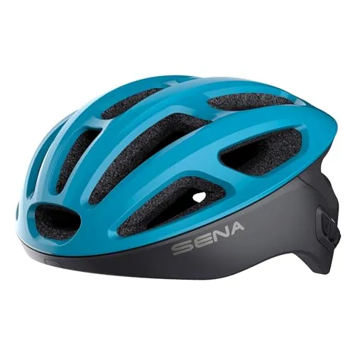 SENA SMART CYCLING HELMET R1 - Ice Blue - Fahrradhelm mit Bluetooth 4.1 für Kommunikation bis 900m, integrierten Lautsprechern und Mikrofon. Perfekt für sicheres Fahren und Musikgenuss!