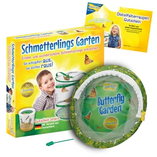 Insect Lore Gutschein Set - Schmetterlingszucht für Kinder und Erwachsene, erlebe die Metamorphose von der Raupe zum Schmetterling ab 3 Jahren