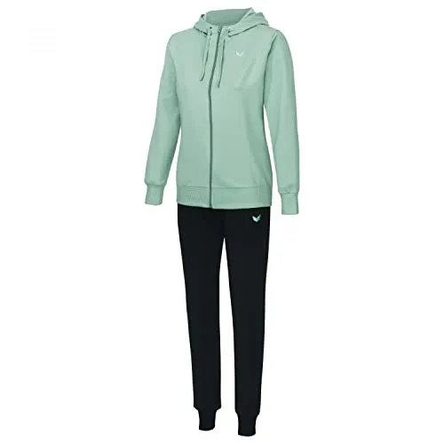 Erima Damen Trainingsanzug Hooded Sweat Suit 250253 38 - Stylischer Trainingsanzug für Damen, ideal für Sport und Freizeit. Mit durchgehendem Reißverschluss und praktischen Taschen für höchsten Komfort.