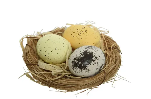 Osternest Rohrkolbennest Nest mit Foam Eier 4er Set