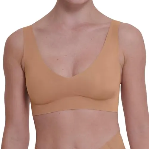 Sloggi BH ZERO Feel 2 0 Bralette Beige Small Damen - Funktionsunterwäsche, nahtloses Design für unsichtbaren Tragekomfort - fühlt sich an wie eine zweite Haut und bietet ausgezeichneten Halt ohne Bügel.