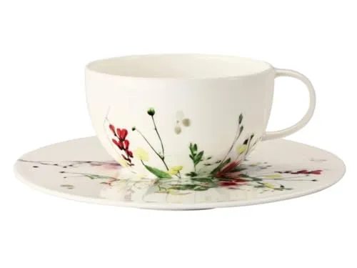 Rosenthal Brillance Fleurs Sauvages Tee-\/Cappucinotasse 2tlg - Cappuccinotassen im eleganten Blumendesign, ideal für stilvolle Teestunden und besondere Anlässe.