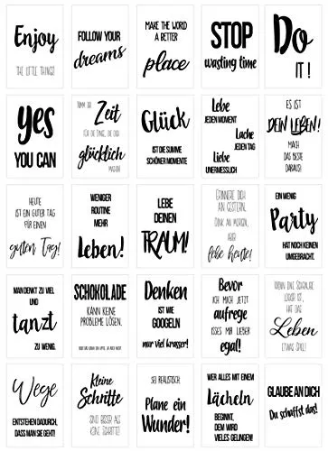 Edition Seidel Set Postkarten Leben & Momente mit Sprüchen - Karten mit Spruch - Geschenk - Dekoidee, Liebe, Freundschaft, Leben, Motivation, Geburtstagskarten Bild Bilder lustig Postkarte Karte