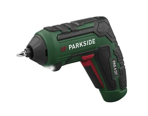 Parkside Akku-Schrauber PAS 4 D7 mit BBQ-Aufsätzen - Vielseitiges 4 V Akkuschrauber-Set für Haushalt und Grillen, inkl. 4 BBQ-Aufsätzen und praktischem USB-C-Ladeanschluss. Perfekt für kreative Köche und Grillliebhaber!