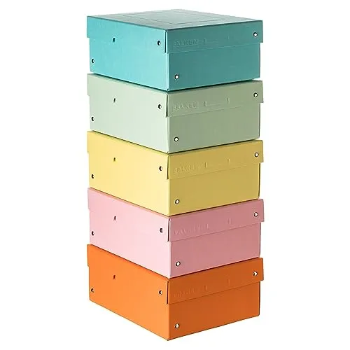 Original Falken PureBox Pastell. Made in Germany. 100 mm hoch DIN A5 1 Stück Zufallsfarbe. Aufbewahrungsbox mit Deckel aus stabilem Karton Vegan Geschenkbox Transportbox