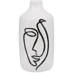 Beliani Blumenvase, Weiß, Stein, Mode, 22 cm, Dekoration, Vasen, Keramikvasen