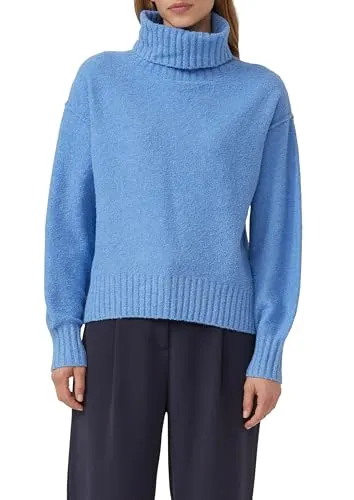 s.Oliver Kuscheliger Strickpullover mit breitem Rollkragen - Damenpullover im Regular Fit, aus weichem Baumwollmix, bietet angenehme Wärme und hohen Tragekomfort dank breitem Rollkragen und elastischen Rippbündchen.
