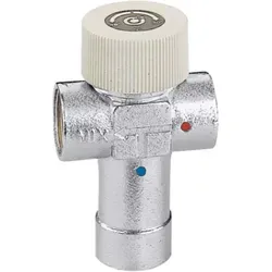 CALEFFI Thermomischer 520 einstellbar, verchromt, 1/2'' - Thermostat für präzise Temperaturregelung, einstellbar von 30°C bis 60°C, ideal für effiziente Heizungs- und Warmwasseranwendungen.