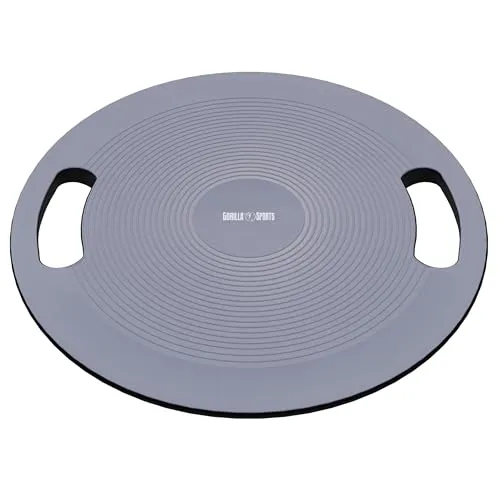 GORILLA SPORTS Balance Board mit Griffen – 40cm Kunststoff für effektives Training - Boardständer für Kraft- und Gleichgewichtsübungen, rutschfeste Oberfläche und gummierter Standfuß für optimale Stabilität. Ideal für Zuhause, Fitnessstudio oder Physiotherapie.