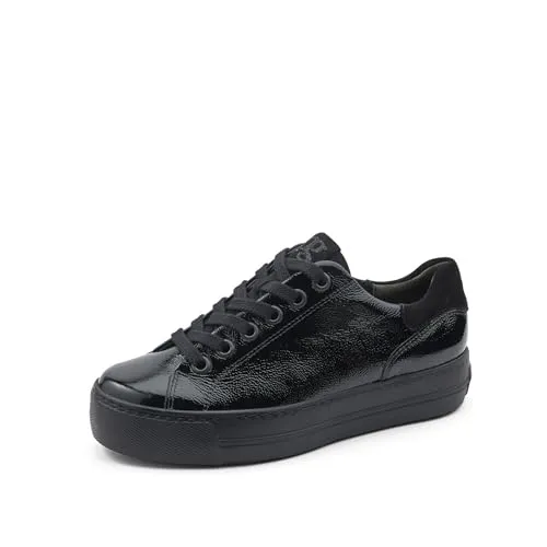 Paul Green Damen Low-Top Sneaker, Schwarz (42 EU/8 UK) - Damen-Sneaker mit flacher Plateausohle und leichtem EVA-Material, ideal für Alltag und Freizeit. Hochwertiges Innenmaterial aus Leder mit TENCEL Fasern sorgt für ein angenehmes Tragegefühl.