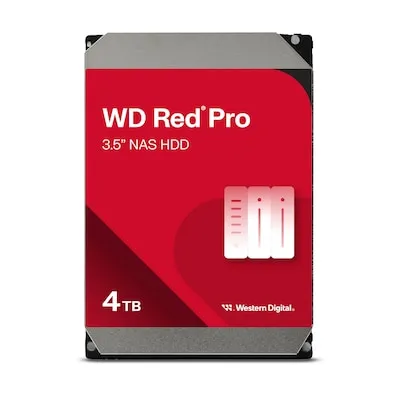 Western Digital WD Red Pro 4TB - 3.5 Zoll SATA NAS Festplatte, hohe Leistung und Zuverlässigkeit für Ihr NAS-System