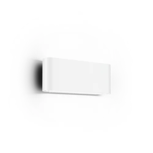 KIOSK 1.0 Wandlampe - Weiß, 3000 Kelvin - Stilvolle Außenbeleuchtung - Moderne Außen-Wandaufbauleuchte mit doppeltem Lichtaustritt für stimmungsvolle Fassadenbeleuchtung. Energieeffizientes LED-Modul sorgt für langlebige und wartungsarme Nutzung.