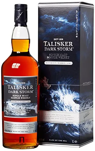 Talisker Dark Storm - Intensiver Single Malt Whisky - Whisky - Talisker Dark Storm, 1,0 Liter, mit einzigartiger Rauchigkeit durch Reifung in stark ausgebrannten Eichenfässern, ideal für Whisky-Liebhaber.