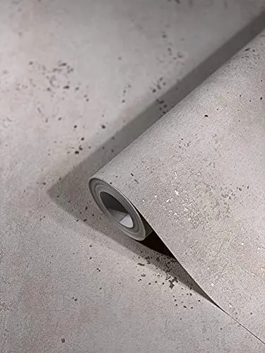 Marburg Betonoptik Tapete Weiß Beige Grau - Vliestapete im Beton Industrial Design, 100% Made in Germany, ideal für Schlafzimmer, Wohnzimmer oder Küche - hochwertig und leicht abziehbar.