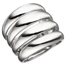 Schmuck Krone Silberring 21mm breiter Ring mit Wölbungen aus 925 Silber, Silber 925 silberfarben Innenumfang 56mm ~ Ø17.8mm