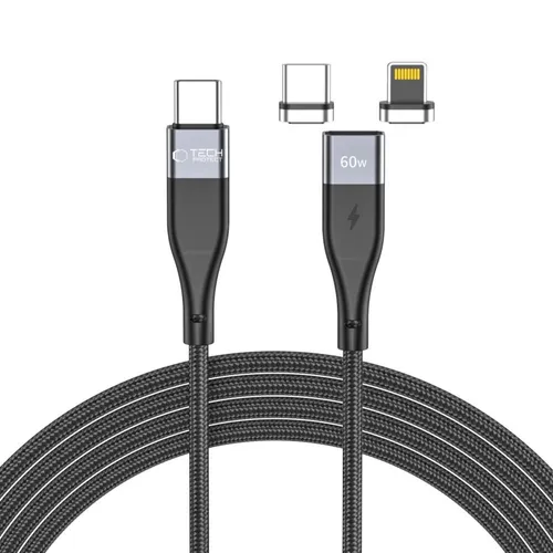 2in1 Magnetkabel 60W schwarz, 3A, 1m - USB-C für iPhone & mehr - Datenübertragungs- & Speicherkabel: Praktisches 2in1 Magnetkabel mit 1m Länge, ideal für schnelles Laden und Datenübertragung. Kompatibel mit iPhone und USB-C Geräten.