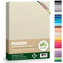 leevitex® Premium Spannbettlaken 200-240 cm - Hochwertiges Spannbettlaken aus 97% Mako-Jersey-Baumwolle mit Gummizug, ideal für Boxspringbetten. Pflegeleicht, bügelfrei und mit Anti-Pilling für langanhaltenden Komfort.