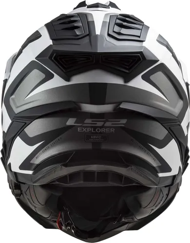 LS2 MX701 Explorer Endurohelm - Matt Schwarz/Weiß/Grau - L - Motorradhelm aus Hochleistungs-Glasfaserverbundmaterial, extrem leicht und sicher. Mit Doppelvisiersystem für optimalen Sichtschutz und hypoallergenem Innenfutter für angenehmen Tragekomfort.