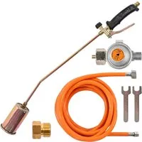 Fepro Gasbrenner Abflammgerät 58kW - Ideal zum Unkrautvernichten und mehr - Abflammgerät mit 58kW Leistung, ideal zur Unkrautvernichtung, Grillanzündung und Bitumenbahnen schweißen. Ergonomischer Griff und stufenlos regulierbare Flamme für komfortables Arbeiten.