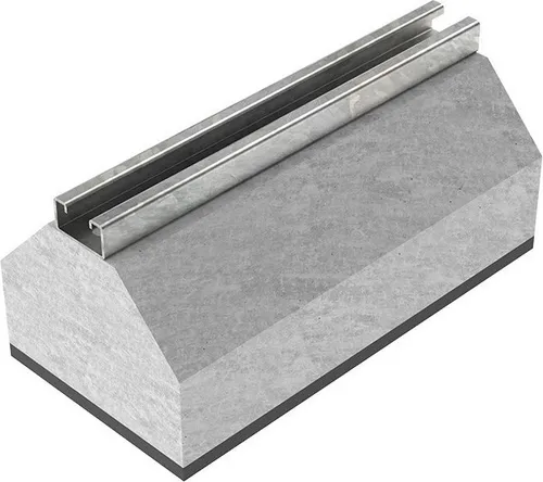 Niedax Dachstein 100x160x320mm DS 110.300 - Robuster Dachstein mit feuerverzinkter Ankerschiene und verrottungssicherer Schaumgummiauflage für sichere Kabelverlegung auf Dächern oder Böden.