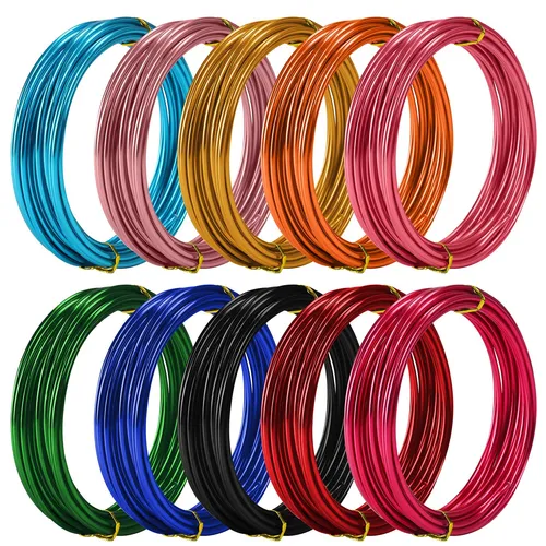 Aluminium Draht Schmuckdraht Basteldraht Bunt (10Stk) – Stärke 10 für kreative Bastelprojekte - Juwelier-Zangen & -Scheren, vielseitiger Aluminiumdraht in bunten Farben, ideal für Schmuckherstellung und kreative Bastelideen.