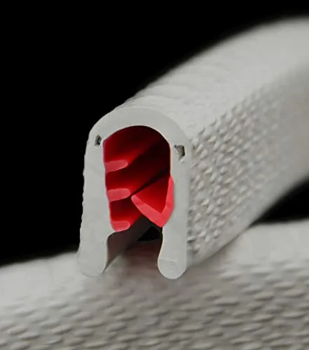 SMI-Kantenschutzprofil KS3-6HG für 3-6mm PVC mit Stahleinlage Hellgrau selbstklemmend ohne Kleber - Kantenschutz, Kederprofil, Kantenprofil, Kantenschutzleiste für Autotüren, Bleche (1 m)
