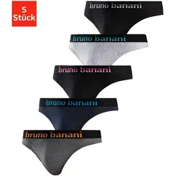 Bruno Banani Herren String 5er-Pack - Herrenunterhosen im 5er-Pack mit weichem Logobund in trendigen Farben. Elastische Jersey-Qualität für optimalen Tragekomfort.