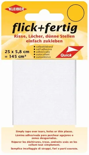 KLEIBER Reparatur-Set Flick + Fertig weiß selbstklebend - Selbstklebendes Reparatur-Set in Weiß, ideal für schnelle und einfache Reparaturen ohne Werkzeug, perfekt für Haushalte und DIY-Projekte.