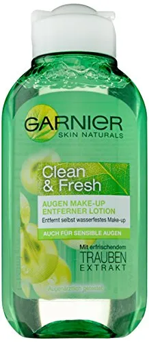 Garnier Augen Make-Up Entferner mit Trauben-Extrakt, 125 ml - Sanfter Augen Make-Up Entferner für empfindliche Augen. Entfernt mühelos wasserfestes Make-Up und sorgt mit Trauben-Extrakt für ein angenehmes Hautgefühl. Ideal auch für Kontaktlinsenträger. Lieferumfang: 1 x 125 ml.
