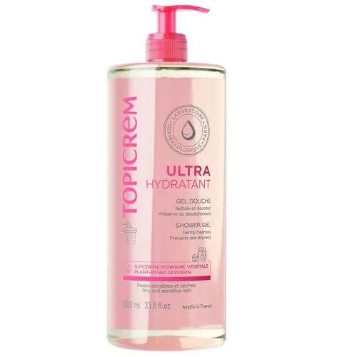 TOPICREM Ultra Hydratant Shower Gel 1000 ml - Duschgel für intensive Hydratation, revitalisiert die Haut und sorgt für ein erfrischendes Duscherlebnis.
