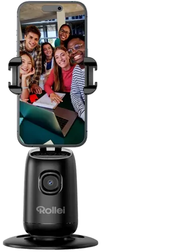 Rollei Easy Creator Desktop mit AI Tracking Gimbal - Gimbal für Smartphones mit AI Tracking und Gestensteuerung, ideal für kreative Aufnahmen und Live-Streaming.